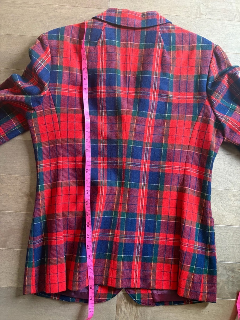 Pendleton Red & Navy Plaid Wool Sport Coat - Picture 8 of 9